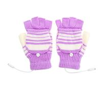 KOMBIUDA USB Heated Woolen Half Finger Gloves with Flip Cover Wear Resistant Non Slip Hand Warmers for Outdoor Sports and Indoor Use Unisex Winter Thermal Mittens Reaching Comfort