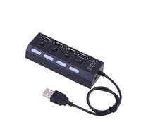 KOMBIUDA USB Hub Ports Splitter with Independent Portable High Speed Data Expansion for Laptop PC Tablet More Compatible with Windows Xp Black