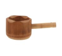 KOMBIUDA Versatile Bamboo Shower Ladle Bath Tub Accessory for Easy Water Handling