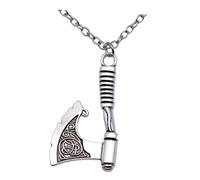 KOMBIUDA Viking Necklace for Men Women Vintage Nordic Pendant Necklace with Alloy Charm Retro Masculine Strength Symbol Chain Jewelry