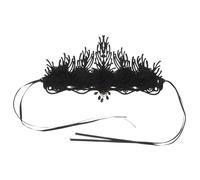KOMBIUDA Vintage Baroque Flower Wreath Headband Lightweight Gothic Crown for Women Halloween Carnival Party Cosplay Accessories Retro Floral Hairpiece for Annual Events