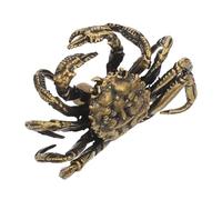 KOMBIUDA Vintage Brass Crab Cabinet Handle Artistic Nautical Drawer Pull for Closet Bedroom Kitchen Unique Retro Sea Theme Brass Door Knob with Distinctive Crab Motif Decorative Dresser