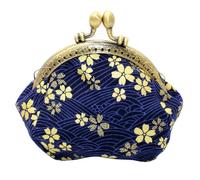 KOMBIUDA Vintage Cherry Blossom Change Purse with Gold Stamping Compact Phone Bag for Women Lightweight Storage Pouch for Travel Shopping Everyday Use Unique Japanese Style