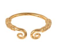 KOMBIUDA Vintage Gold Spiral Bangle Bracelet with Cloud Engraving, Open Cuff Hand Dragon Wrist Jewelry for Women, Chinese Mythology Jingu Bang Style