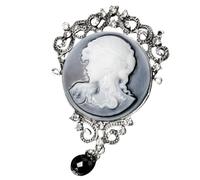 KOMBIUDA Vintage Lady Portrait Brooch Pin Embossed Lapel Pin for Clothes Elegant Victorian Jewelry for Women Hat Scarf Collar Accessory Gift for Friends