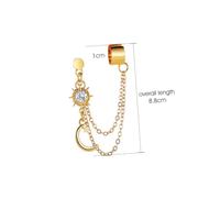 KOMBIUDA Vintage One-piece Tassel Ear Clip Earrings for Women Golden Non-piercing Ear Accessories with Chain Design Easy to Wear for Daily Outfits