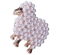 KOMBIUDA Vintage Sheep Pearl Brooch Pin for Women Decorative Animal Brooch Accessory for Birthdays Holidays Easy to Attach Lightweight Design for Sweaters