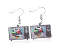 KOMBIUDA Vintage Television Drop Earrings for Women Novelty Dangling Ear Jewelry Creative Retro Design for Parties Travel Everyday Wear