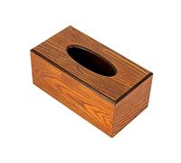 KOMBIUDA Vintage Wooden Tissue Holder Box Sturdy Solid Wood Napkin Case for Home and Living Decor Multipurpose Household Accessory Brown
