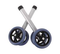 KOMBIUDA Walker Caster Wheels Replacement Pair Aluminum Alloy Silent Swivel Walker Coaster Wheels 11.4"x4.7" for Elderly Mobility Aid