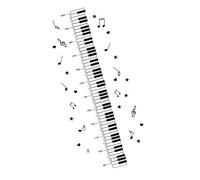 KOMBIUDA Waterproof PVC Piano Pattern Measuring Height Sticker for Children Room Wall Decor, Easy to Remove Decorative Decal Suitable for Boys and Girls’ Bedroom and Play Area