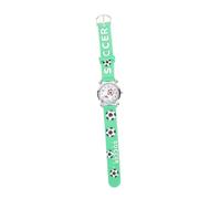 KOMBIUDA Wear-Resistant Watch Cartoon Jelly Football Design for Silicone Student Wristwatch with Clear Dial Read Numbers Green Color Suitable for Daily Use