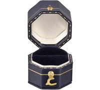 KOMBIUDA Wedding Ring Case Vintage Octagonal Leather Ring Boxes for Jewelry Storage, Portable and Easy to Store, Suitable for Important Occasions and Special Events