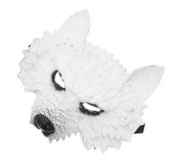 KOMBIUDA White Werewolf Mask Adult Halloween Animal Headgear Lightweight PU Material Flexible Fit for Costume Party Masquerade Dress Up and Cosplay