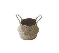 KOMBIUDA Wicker Basket Handmade Seagrass Storage Basket Dual Handles for Home Decor