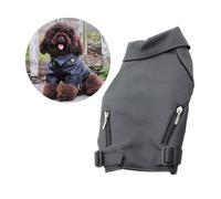 KOMBIUDA Windproof PU Leather Dog Vest with Zip Closure Warm Winter Coat for Puppies Lightweight Black Dog Jacket with D-ring for Cold Weather Outdoor Apparel