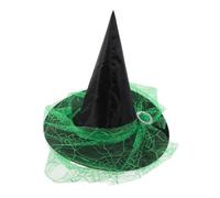 KOMBIUDA Witch Hat with Mesh Veil for Adults Stylish Halloween Costume Accessory Comfortable Headwear for Cosplay Parties and Festive Occasions Unique Design for Enchanting Look