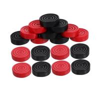KOMBIUDA Wooden Backgammon and Chess Pieces Set, 24pcs Black and Red Round Checkers, 2.8x0.6cm Chess Replacement Accessories for Board Games and Tournament Use