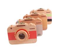 KOMBIUDA Wooden Camera Shaped Tooth Box Tooth Organizer for Boys and Girls Keepsake Box Info Sticker Perfect Home Use