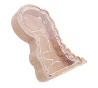 KOMBIUDA Wooden Dinosaur Piggy Bank for Boys Transparent Coin Container with Smooth Finish Creative DIY Saving Jar Encouraging Imaginative Money Skills Decorative Wood Change Box gift for for for for