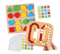 KOMBIUDA Wooden Geometric Puzzle Maze for Seniors Cognitive Training Game Board with Shapes Memory Challenge Versatile Brain Teaser for Elderly Mental Stimulation and Entertainment