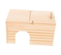 KOMBIUDA Wooden Hamster House Small Pet Nest with Flipping Lid for Teeth Grinding and Shelter DIY Paintable Cozy Hideout for Hamsters and Small Animals