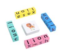 KOMBIUDA Wooden Letter for Educational Alphabet Spelling Game with Cartoon Pictures Matching Letter for Preschool Enhances Cognitive Skills and Hand Eye Coordination