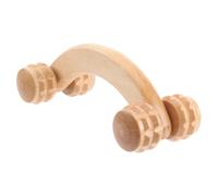 KOMBIUDA Wooden Massage Roller for Full Body Muscle Relaxation Curved Handheld Neck and Shoulder Massager Portable Acupressure Tool for Relief and Improved Circulation Natural Wood Color