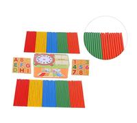 KOMBIUDA Wooden Math Educational for Preschool Counting Sticks Alphabet Blocks Geometric Shapes Signs Formula Early Learning Puzzle Game for Calculation and Cognitive Development
