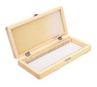 KOMBIUDA Wooden Microscope Slide Storage Box for Specimens Specimen Case with Secure Slots Fine Workmanship for Lab School Home and Personal Use