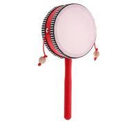 KOMBIUDA Wooden Monkey Spinning Drum for Toddlers, Small Handheld Baby Musical Orff Percussion Instrument, Baby Soothing Shaking for Early Music Education and Sensory Play