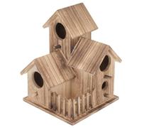 KOMBIUDA Wooden Parakeet Nesting Cottage for Garden and Balcony Weather-resistant Bird Nest Box DIY Unfinished Parrot Breeding House Stable Outdoor Bird Feeder Supply