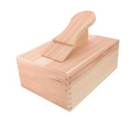 KOMBIUDA wooden shoe polish box, shoe care storage case, shoe shine organizer with compartments and wide opening design for commercial environments, easy access, beige wood,
