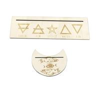 KOMBIUDA Wooden Tarot Card Holder Stand Lightweight Portable Divination Altar Display for Wiccan Rituals and Religious Sacrifice Handmade Moon-shaped and Rectangular Design