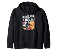 Kombucha A Hug In A Mug Hibiscus Ginger Tea Zip Hoodie