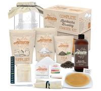 Kombucha Home Brewing Starter Kit | 5-Inch Large Scoby Kombucha Starter Kit | Complete Kit Includes What You Need w/ 16 oz Starter Tea, Brewing Jar & Brewing Supplies | Brew Unlimited Kombucha