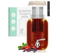 Kombucha Pot Starter Kit 1 Gallon with Tap, Kombucha Continuous Brewing Pot Kit Glass with Stainless Steel Mesh Filter (1GKJ)