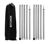KOMCLUB Adjustable Telescoping Tarp Poles - Camping Stainless Steel Lightweight for Sun Sails Canopy Awning Shelter Bac