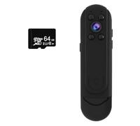 Komdndht 1Set HD Digital 1080P Wide Angle Body Cam Motion Detection Snapshot Logger + 64G Memory Card