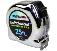 Komelon 425HV High-Visibility Professional Tape Measure, 25-Feet by 1-Inch, Chrome