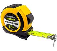 Komelon 52425IE; 25' x 1.06" Powerblade II" Engineer Tape Measure; Yellow/Black