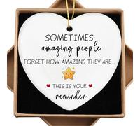 Komergave Ceramic Thank You Gift, Heart Plaque with Gift Box, Inspirational Appreciation Sentimental Well Done You're Amazing Gifts for Best Friend Teacher Nurse Worker Mentor Family Colleague Mom