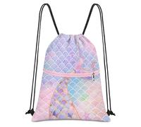 Komergave Drawstring Bags, Waterproof Gym PE Bag for Women Girls, Large Capacity Draw String Bag, Cute Coquette String Backpack for Travel School Beach Sports Swimming Pool Shopping Yoga Workout