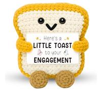 Komergave Engagement Gifts for Couples, Emotional Support Gift, Funny Positive Crochet Toast, Handmade Emotional Support Plush Bread, Congratulations Bride to Be Gift for Newly Fiancee Fiance Friends