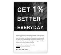 Komergave Get 1% Better Everyday Motivational Wall Art, Black and White Inspirational Quote Canvas Print, Unique Canvas Poster for Home Office, Bedroom, Study Room, Classroom, Gym, Studio