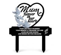 Komergave Metal Memorial Stake Grave Dove Decorations for Cemetery (Mum)