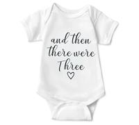 Komergave Pregnancy Announcement Onesie Bodysuit And Then There Were Three Newborn Unisex Baby Bodysuit Vest Announcement and Pregnancy Reveal Gift Idea for Dad or Grandparents