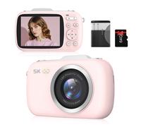 Komery G7 5K Digital Camera,Cameras for Photography,80MP UHD Portable Vlogging Camera,Cheap 18X Zoom Travel Point and Shoot Camera,Photography Cameras for Beginners Teen - Pink