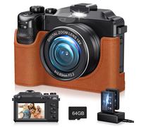 Komery X9 4K 64MP Autofoucs Vlogging Camera with 18X Digital Zoom, Compact Digital Camera with Flash Light & Anti-Shake, Photography Camera for Teenagers Beginners-Black