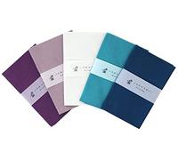 KOMESICHI irodori Japanese Traditional Towel Tenugui Color Plain Pattern B (Purple, Gray Purple, Pale Gray, Blue Green, Indigo Blue) Set of 5 with Tenugui Iroha (English Manual)